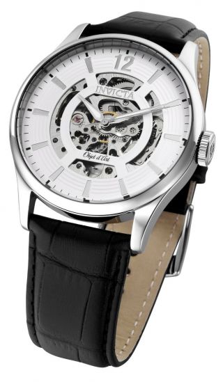 Mens Invicta 22594 Objet D Art Automatic White Skeleton Dial Watch