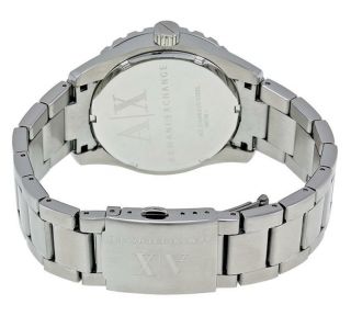 NWT MENS ARMANI EXCHANGE WHITE DIAL SPORTS STAINLESS STEEL WATCH AX1708,  BOX 3
