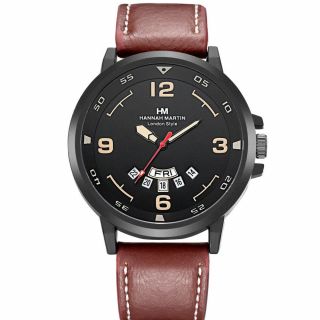 Martin Men Military Date Synthetic Leather Band Alloy Sport Quartz Wristwatch