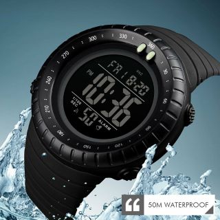 Skmei Mens Waterproof Sport Army Alarm Date Analog Digital Smart Wrist Watch