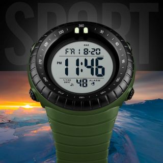SKMEI Mens Waterproof Sport Army Alarm Date Analog Digital Smart Wrist Watch 4