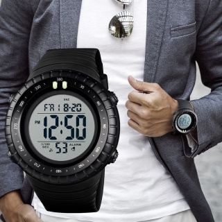 SKMEI Mens Waterproof Sport Army Alarm Date Analog Digital Smart Wrist Watch 5