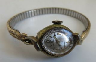 Ladies Helbros Watch With Sterling Set Speidel Band - Not (inv18446)