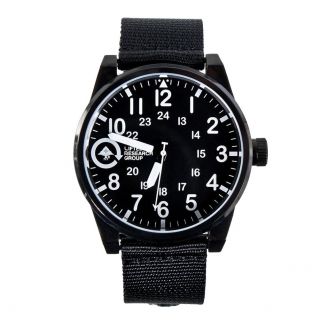 Lrg Lifted Timing Group Field & Research 40mm Black Steel Wrist Watch