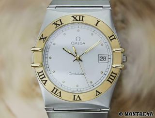 Omega Constellation 18k Gold And Stainless Steel Luxury Mens 1990s Watch As317