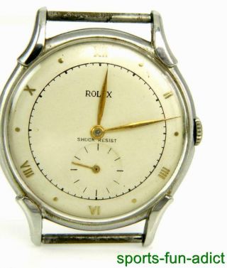 Vintage Rolex Shock Resist Mechanical Hand Winding Stainless Steel Watch Case