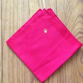 Vintage Red Rolex Handkerchief Scarf Pocket Square Ascot Cloth 11.  5 "
