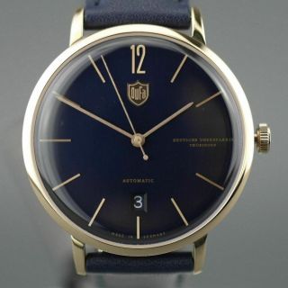 Dufa Breuer Automatic German Wrist Watch With Blue Leather Strap