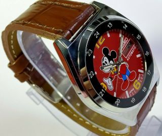 Vintage Mickey Mouse Dial Mechanical Automatic Movement Day Date Wrist Watch C61