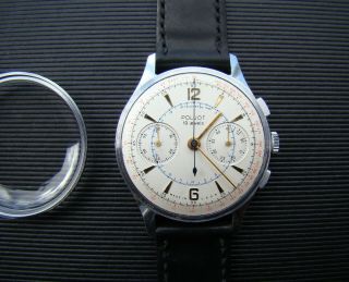 Sekonda Poljot Strela Chronograph Cal.  3017 Ussr Vintage Mechanical Wrist Watch