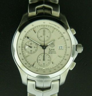 Gents Stainless Steel Tag Heuer Link Chronograph Watch Model Cjf2111