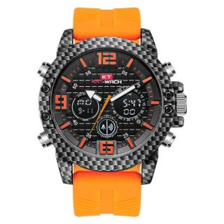 KAT - WACH men ' s Sports Carbon Fiber Watch waterproof outdoor quartz watch 7