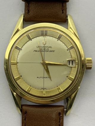 Vintage Universal Geneve Polerouter Date Automatic Swiss Micro Rotor Cal 218 - 2