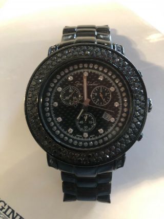 Joe Rodeo Black & White Diamond Jju148 Chronograph Wrist Watch
