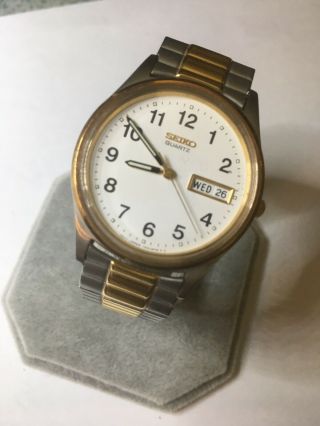 Seiko”unisex” Quartz Watch (7n43 - 8a39) Day/date - Flex Bracelet - Exc.  &guaranteed