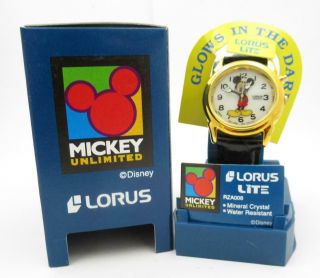 Lorus Lite Disney Mickey Unlimited Vintage Mickey Mouse Glow In The Dark Watch