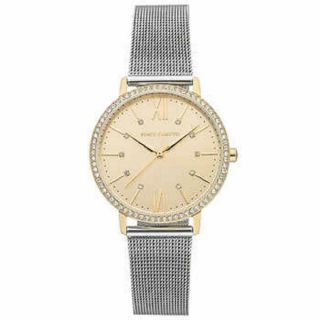 Vince Camuto Vc/5351chtt Ladies Crystal Accented Gold Tone & Silver Watch Nwt
