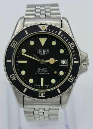 Rare Vintage Heuer Professional Dive Watch 200 Meters Ref 980.  113 Men 