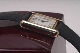 Vintage Cartier Tank Louis 18K ' Plaque ' Gold Watch 5