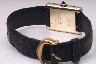 Vintage Cartier Tank Louis 18K ' Plaque ' Gold Watch 8