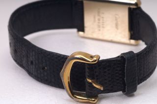 Vintage Cartier Tank Louis 18K ' Plaque ' Gold Watch 9