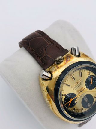 Vintage Citizen Bull Head Chronograph 23 Jewels Watch Recently Service 4