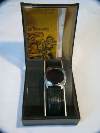 VINTAGE STAINLESS TIMEBAND 439911 RED LED WATCH WRISTWATCH W/CASE - NOT 3