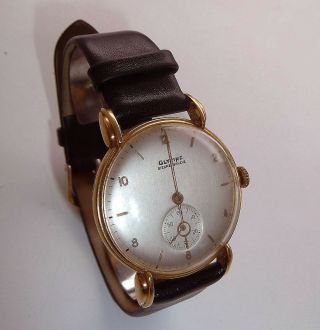 Glycine Vintage Watch 18k Gold Bienne Geneve