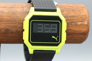 Mens Puma Marlox Wrist Watch Digital Led Lime Green 092509 Rare Color