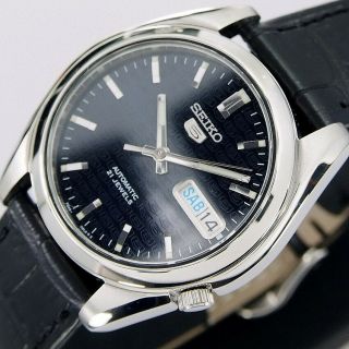 Authentic Seiko 5 Day Date Black Dial Ref.  7s26 - 01v0 See Through Back Automatic