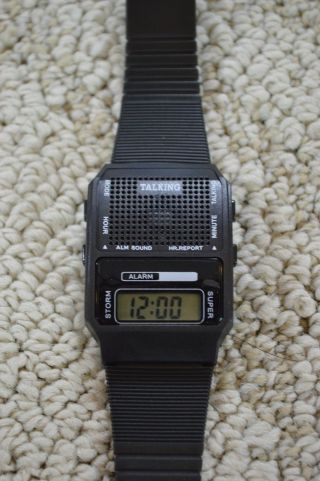 Talking Alarm Novelty Gift Watch Speaks Time In Japanese Digital Lcd Black