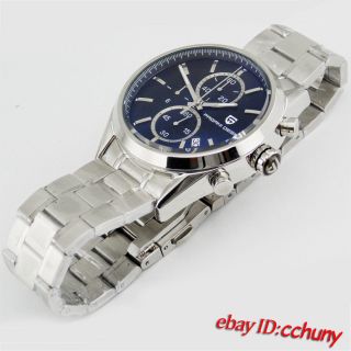 43mm PAGANI design black dial stainless steel chronograph date mens watch 1714 3