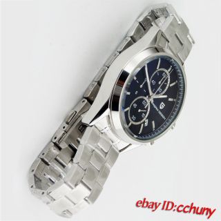 43mm PAGANI design black dial stainless steel chronograph date mens watch 1714 4