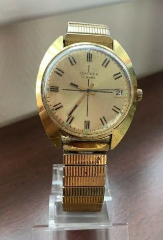 Vintage Gold Plated Sekonda 17 Jewel Men’s Wristwatch
