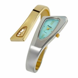 Top Edle Flair Designer Damenuhr Spangenuhr Gold Silber Türkis Armbanduhr Uhr