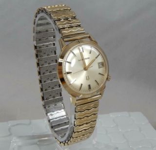 Vintage Bulova Accutron N2 14k Solid Gold Case Wrist Watch W Fresh Battery A2401