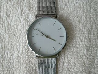 Ladies Large Face Silver Tone Watch