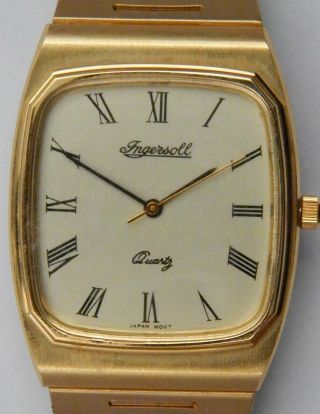 Mens Ingersoll Quartz Gold Plated Bracelet Watch.  9865cn