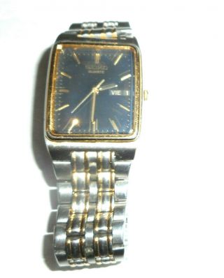 Vintage Seiko Men ' s Quartz Watch - Gold - Day - Date 7N33 - 5A09 2