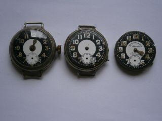 Vintage Gents Military Trench Watch,  Movements Mechanical Spares