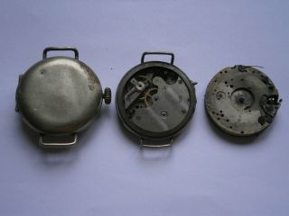 Vintage gents MILITARY TRENCH watch,  movements mechanical spares 2