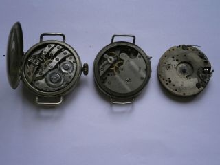 Vintage gents MILITARY TRENCH watch,  movements mechanical spares 3