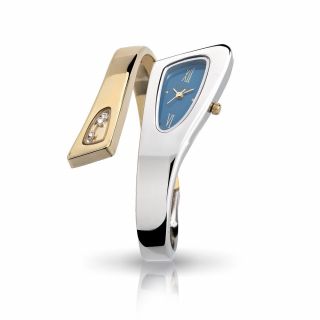 Top Edle Flair Designer Damenuhr Spangenuhr Gold Silber Blau Armbanduhr Uhr