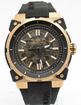Invicta S1 Rally Mens Automatic See Thru Case Rose Gold / Black 27337 Watch
