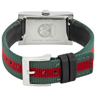 Gucci G - Frame Green - Red Mother of Pearl Dial Ladies Nylon Watch YA147404 4