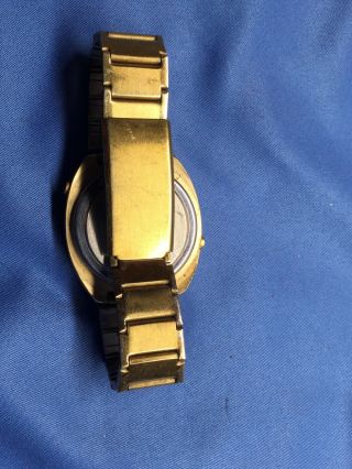 Vintage LED Mens Wrist Watch w/Original Gold Link Band REPAIR 5