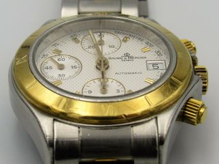 Baume & Mercier Stainless Steel and 18k yellow Gold Automatic Chronograph Watch 7