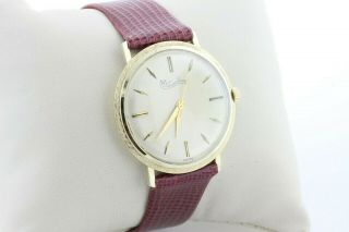 Vintage Lucien Piccard 14k Solid Yellow Gold Mens Watch - Professionally Serviced