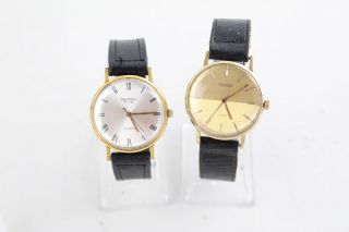 2 X Vintage Gents Sekonda Gold Tone Wristwatches Hand - Wind Inc 23 Jewel