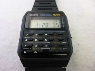 Casio Ca - 53w Black Resin Retro Calculator Watch Running Battery